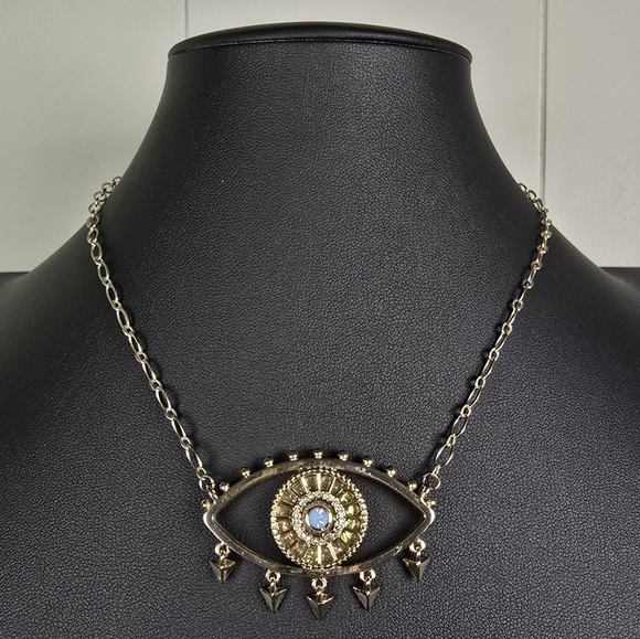 BCBGeneration Boho Evil Eye Necklace with Gold Detailing - Picture 1 of 5